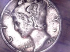 1936  SILVER MERCURY DIME - GRADES "VERY FINE"