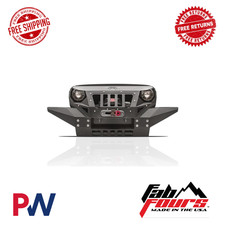 Fab Fours Grumper Full Width Black Front Winch Hd Bumper For 2007-2018 Jeep Jk Fab Fours Grumper Full Width Black Front Winch Hd Bumper For 2007-2018 Jeep Jk