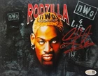 Dennis Rodman Signed METALLIC Photo 8x10  NWO Bulls Worm Autograph HOF JSA HOGAN