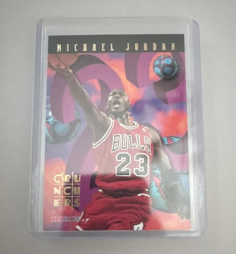 NBA Hoops 1995-96 Crunchers Michael Jordan Bulls Insert #1 Basketball Card 1995