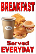 Breakfast Served Everyday Advertising Poster Sign