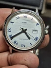 Timex Marlin 1974 Silver Tone White Dial Mens Vintage 1970s Mechanical Handwind
