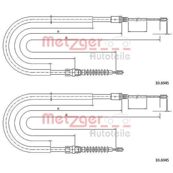 2X Metzger Handbremsseile Passend FüR Peugeot 308 Links+Rechts-image