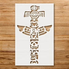 Custom Totem Pole Design Stencil for DIY Crafts and Artistic Expression - Ste…