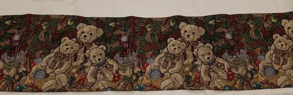 IMPRESIONANTE Ositos de Peluche Navidad Verde Rojo Cinta Cascanueces Corredor de Mesa 13x70 Foto 4 de 4