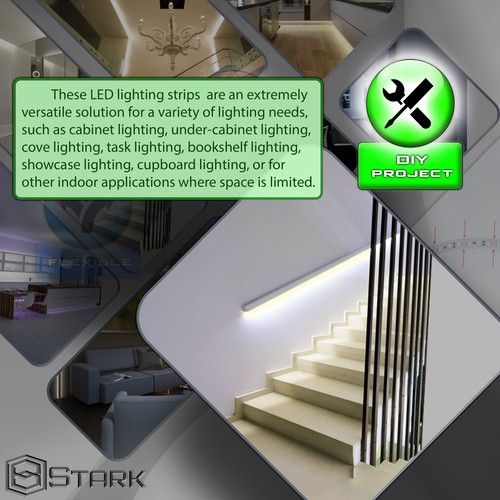 1M 3.3FT Warm White 72 LED 5630SMD Strip Light Aluminum Case Display Cabinet x1 - Picture 6 of 10