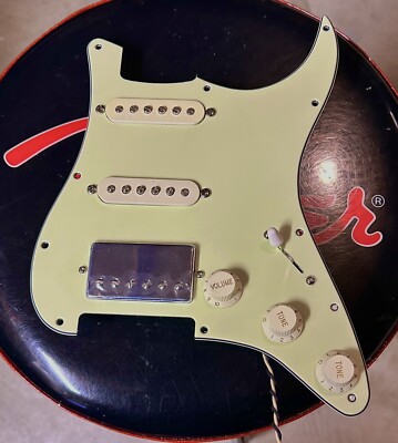 2009 Fender Squier HSS Loaded 3-Ply Pickguard Mint Green USA Spec Electronics