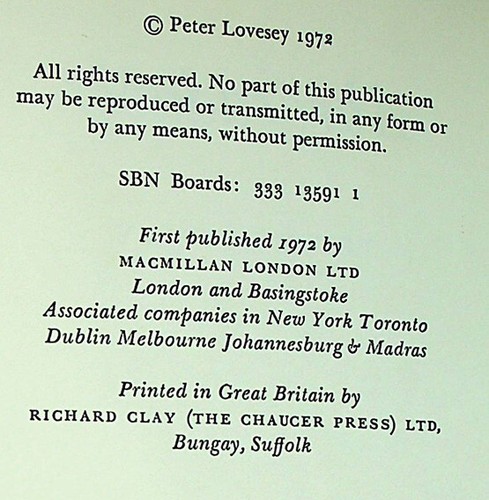 Peter Lovesey Abracadaver 1972 Macmillan first edition Victorian music halls - Imagen 3 de 3