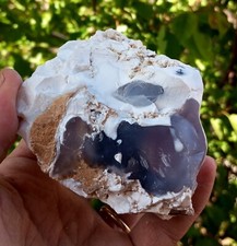 Beautiful Color Raw Blue Chalcedony in White Tuff