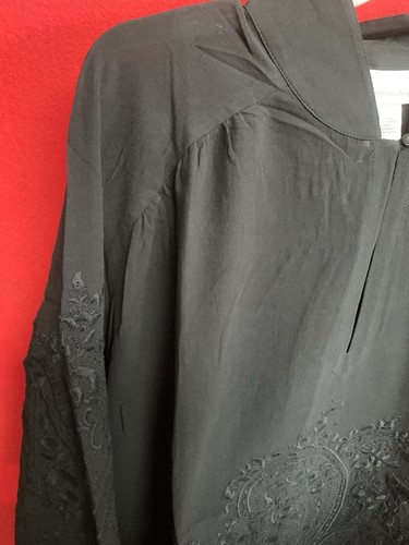 Soft Surroundings Morocco Tunic Embroidered Black Size 2X Women’s New With Tags - Picture 8 of 11