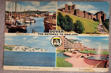 Dover The Gateway to England - Dover Castle Wellington Dock Postcard