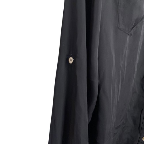 Candie's Blouse Women's Medium Black Cutout Button Up Long Sleeve Collared Shirt - Picture 4 of 10