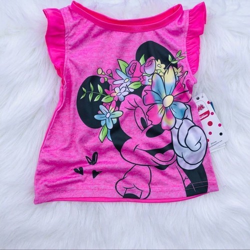 Brand New Mickey Mouse Pink Flutter Sleeve Pajamas Set For 24 Mnth Baby - Picture 2 of 3