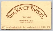 Vintage Business Card The Joy of Travel Point Loma Culea San Diego California