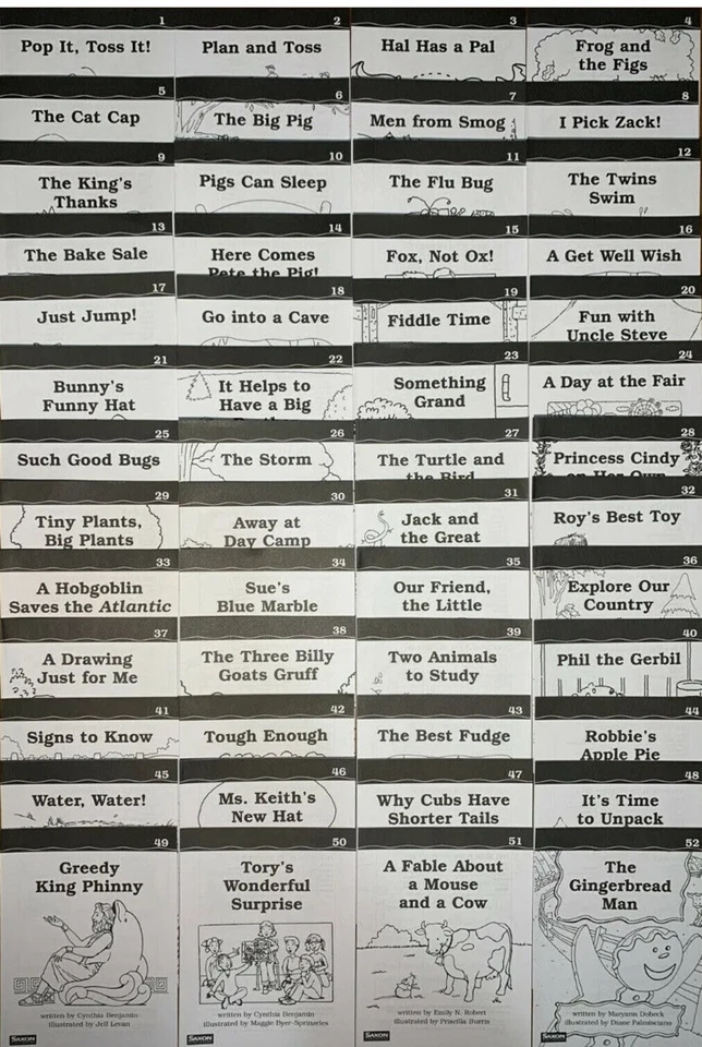 Saxon phonics & spelling GRADE 1, Decodeable Readers 1-52 (2003) Complete ✅