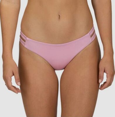 $55 Hurley Women's Pink Solid Max Mod Surf Bikini Bottom Swimwear Size Medium