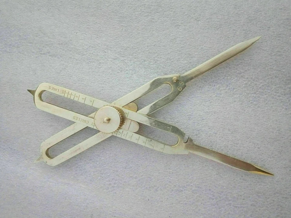 Brass 6" Proportional Divider/Layout Divider Engineer Drafting Compass Tools - Image 2 of 4