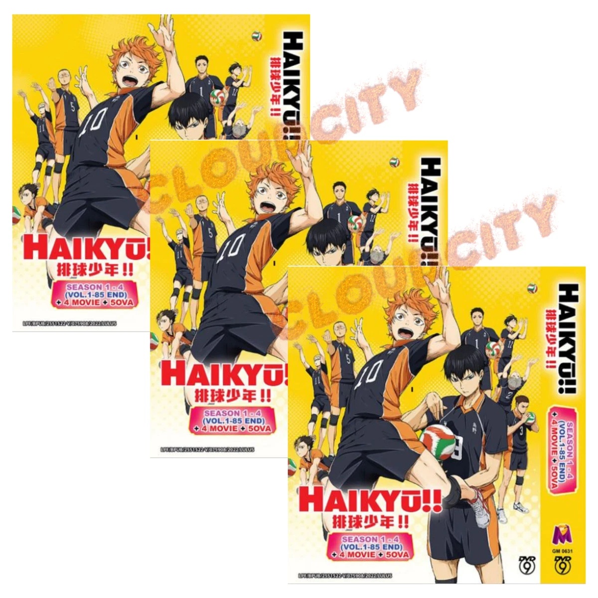 DVD Haikyu!! Season 1-4 Vol.1-85 End (English Dub) + 4 Movies + 5