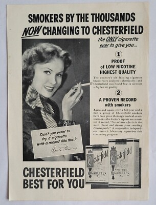 1950s CHESTERFIELD CIGARETTES Embossed Pack Sign Smoking | #1875537393 Australia