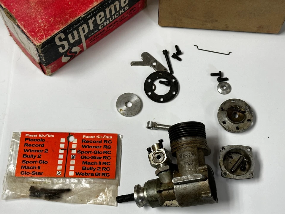 Vintage Webra 3.5cc RC Remote Control Airplane 2 Stroke Nitro Parts Engine - Image 2 of 2