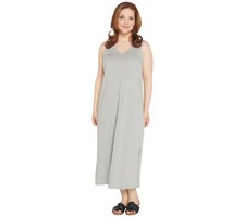 AnyBody Regular V-Neck Cozy Knit Maxi Dress-Heather Grey-Medium-New-A306937