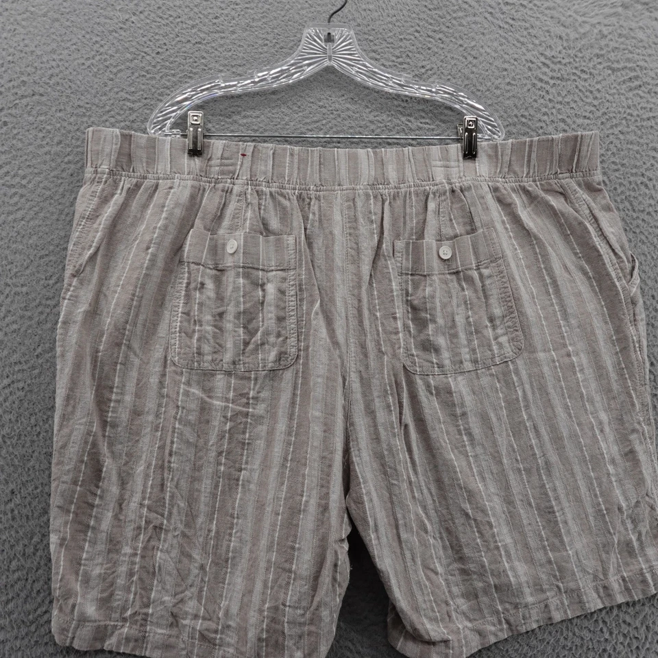 Bermudas Talbots Mezcla de Lino Talla 24W Beige Rayas Mujeres Cordón Informal Foto 4 de 4