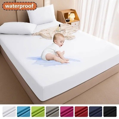 100% Waterproof Mattress Covers Pad Adjustable Non-slip Fitted Sheet Protector