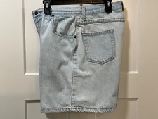 VINTAGE SOSTANZA WOMEN  S LIGHT WASH HIGH WAISTED COTTON DENIM SHORTS SIZE 13/14