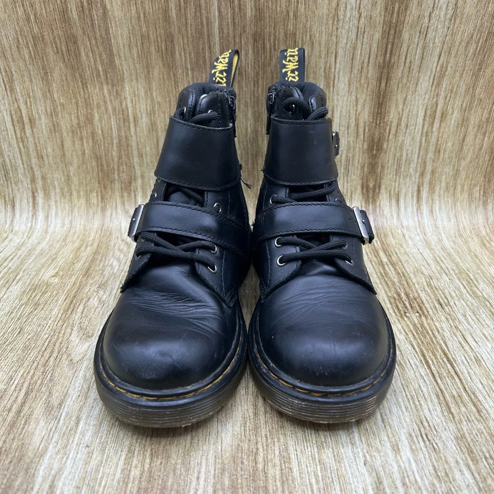 Dr Martens 1460 Joska J Niños EE. UU. Talla 2 Negro Hebilla Cuero Zapatos Botas Foto 2 de 4
