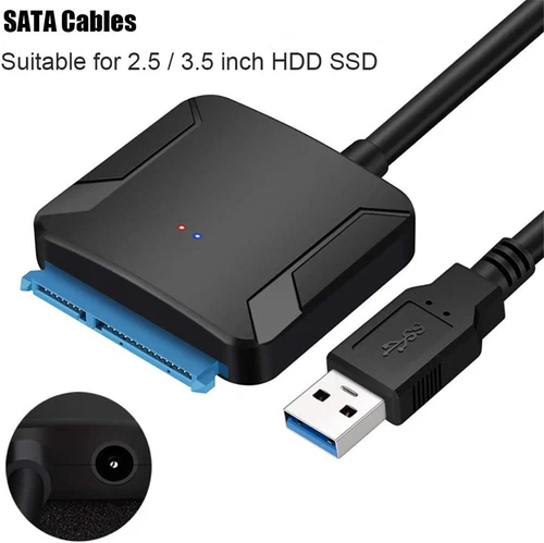 USB 3.0 auf zu SATA Adapter Kabel für 2.5 3.5 Zoll HDD SSD Festplatten Konverter - Picture 3 of 9