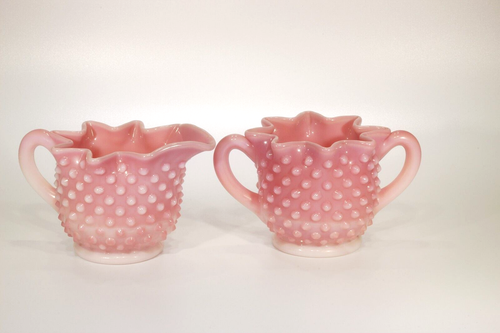 Fenton Art Glass Rosalene Hobnail Cream & Sugar Set, FAGCA - Imagen 6 de 8