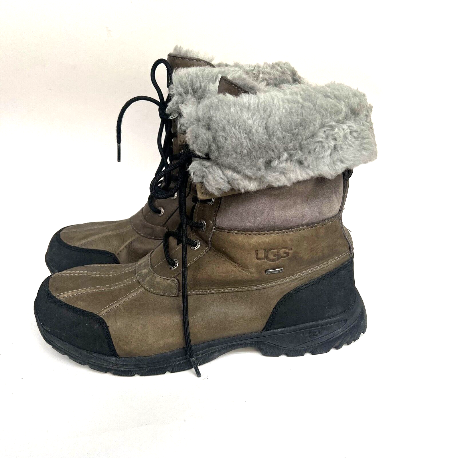 SALOMON Stivali da neve UGG BUTTE metallo grigio pelle impermeabile pelliccia Vibram pizzo uomo us 11 5