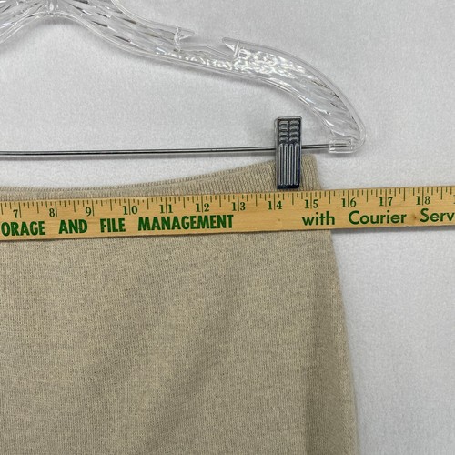 EILEEN FISHER Skirt PM Washable Wool Crepe Sweater Knit Pencil Straight Beige - Picture 7 of 11