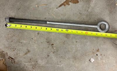5/8 eye bolt  Galvanized 18'' long 
