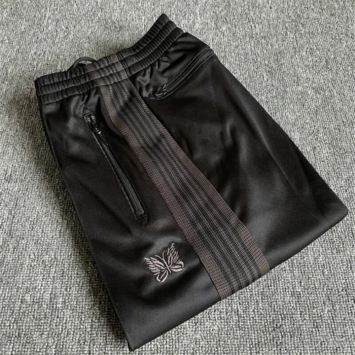 Quality Embroidered Needles Track Pants Classic Stripe Trousers - Picture 12 of 26