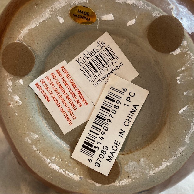 Kirkland's Potter's Garden Snowman Votive Candle Holder eBay