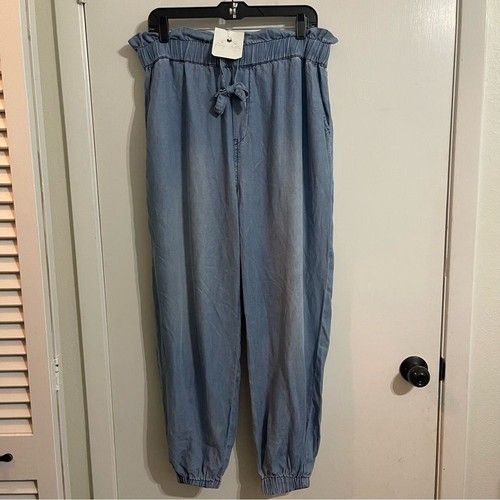 Zenana Women’s Casual Blue Jogger Pants with Drawstring Size XL