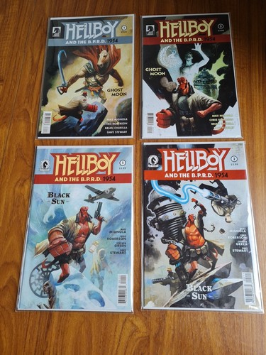 HELLBOY AND THE BPRD: 1954 - BLACK SUN #1, 2 & Ghost Moon #1,2 VG Condition