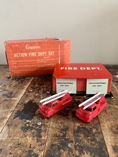 Vintage Cragstan Action Fire Department Tin Litho West Germany Original Box Set