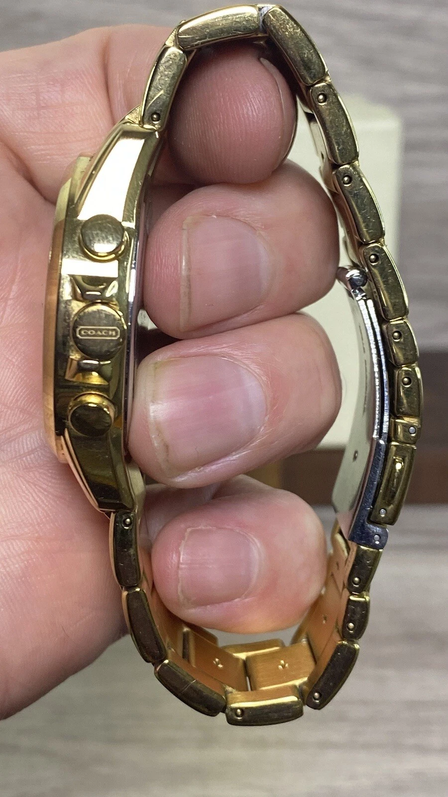 Orologio Coach Donna Fidanzato Bracciale Tono Oro Batteria Nuova