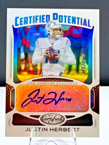 2021 Panini Certified Justin Herbert Certified Potential Blue auto /30