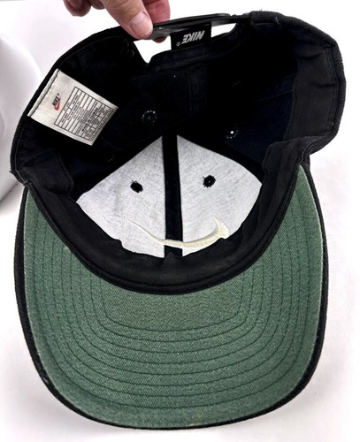 Vintage Nike Basketball schwarz Swoosh Logo Snapback Mütze 100 % Baumwolle Taiwan GC - Bild 5 von 8