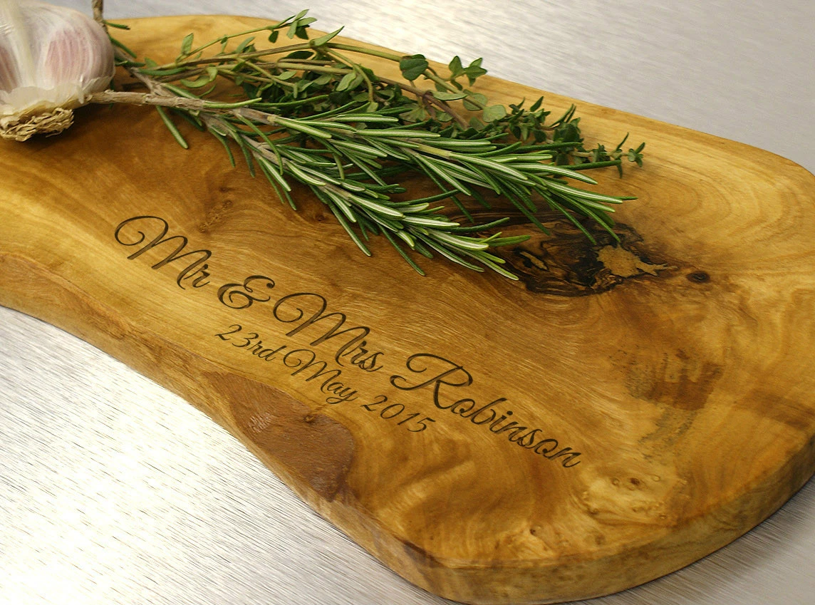 Personalised Olive Wood Chopping Board Wedding Anniversary Engraved Gift 4 Sizes
Opens in a new wind