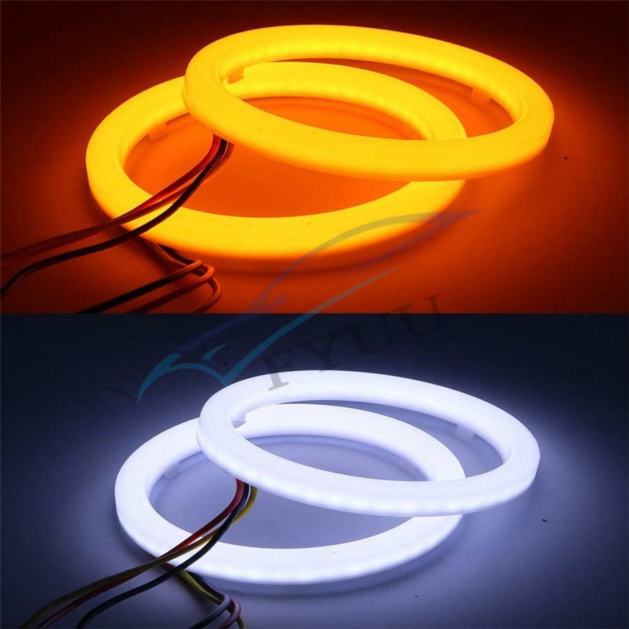 2x 3.0" Switchback LED Angel Eye Halo Rings – White/Amber – DRL & Turn Signal – Headlight Retrofit