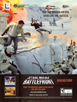 Star Wars Battlefront PC Game PS2 Playstation 2 2004 Promo Ad Art Print Poster