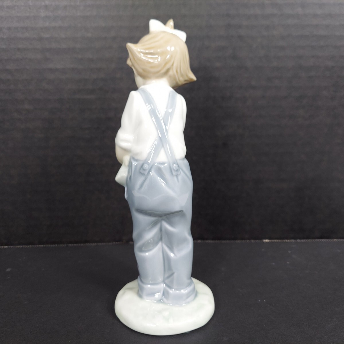 NAO LLADRO Hush Girl With Doll Overalls Porcelain Figurine