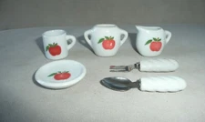 Hunson Trading Company Minatare Doll House Tea Set Fruit Apple Design 6 piece 