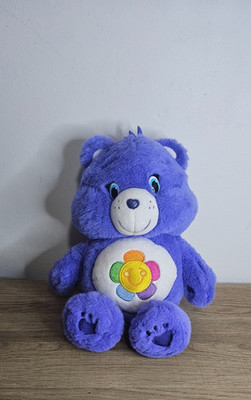 Care Bear Purple Harmony Plush Stuffed Animal 2014 Flower Smile Rainbow 13 