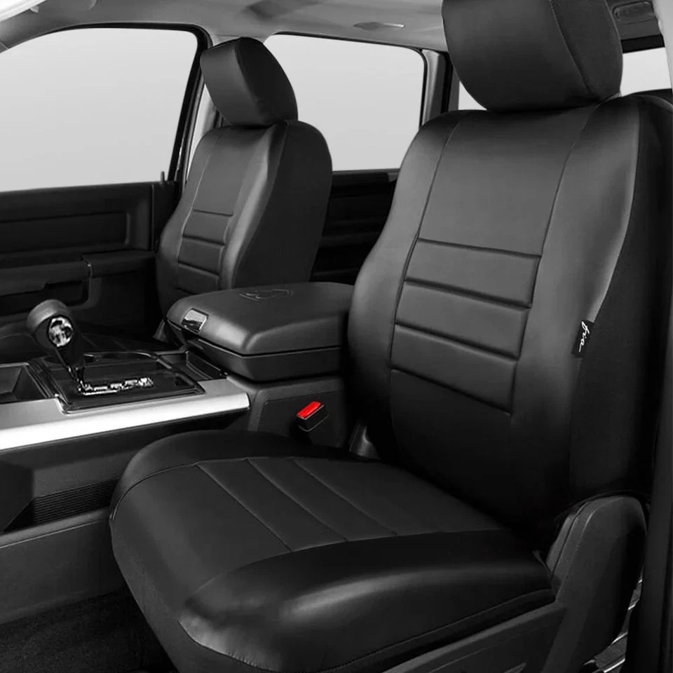 For Toyota Tundra 07-13 Fia LeatherLite Series 1st Row Black Seat Covers - Image 2 of 2