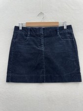 J. Crew Women  s 4 Blue Corduroy A-Line Mini Skirt Button Front Cotton